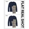 image:imageJMIERR Mens Pajamas Set 2 Piece Long Sleeve TShirt Loungewear Long Plaid Pants with PocketKhaki