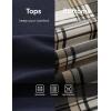 image:imageJMIERR Mens Pajamas Set 2 Piece Long Sleeve TShirt Loungewear Long Plaid Pants with PocketKhaki