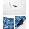 image:imageJMIERR Mens Pajamas Set 2 Piece Long Sleeve TShirt Loungewear Long Plaid Pants with PocketSky Blue