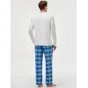 image:imageJMIERR Mens Pajamas Set 2 Piece Long Sleeve TShirt Loungewear Long Plaid Pants with PocketSky Blue