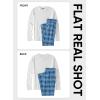 image:imageJMIERR Mens Pajamas Set 2 Piece Long Sleeve TShirt Loungewear Long Plaid Pants with PocketSky Blue