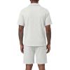 image:imageJMIERR Mens Summer 2 Piece Beach Sets Texture Short Sleeve Button Down Knit Shirts and Shorts Vacation Outfits of MenBeige
