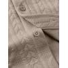 image:imageJMIERR Mens Summer 2 Piece Beach Sets Texture Short Sleeve Button Down Knit Shirts and Shorts Vacation Outfits of MenKhaki