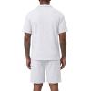 image:imageJMIERR Mens Summer 2 Piece Beach Sets Texture Short Sleeve Button Down Knit Shirts and Shorts Vacation Outfits of MenWhite