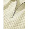 image:imageJMIERR Mens Summer 2 Piece Outfits Short Sets Beach Waffle 14 Zip Polo Shirts Casual Loose Pant LoungewearBeige