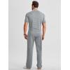 image:imageJMIERR Mens Summer 2 Piece Outfits Short Sets Beach Waffle 14 Zip Polo Shirts Casual Loose Pant LoungewearGrey