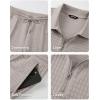 image:imageJMIERR Mens Summer 2 Piece Outfits Short Sets Beach Waffle 14 Zip Polo Shirts Casual Loose Pant LoungewearKhaki