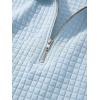 image:imageJMIERR Mens Summer 2 Piece Outfits Short Sets Beach Waffle 14 Zip Polo Shirts Casual Loose Pant LoungewearLight Blue