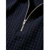 image:imageJMIERR Mens Summer 2 Piece Outfits Short Sets Beach Waffle 14 Zip Polo Shirts Casual Loose Pant LoungewearNavy Blue