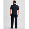 image:imageJMIERR Mens Summer 2 Piece Outfits Short Sets Beach Waffle 14 Zip Polo Shirts Casual Loose Pant LoungewearNavy Blue