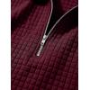 image:imageJMIERR Mens Summer 2 Piece Outfits Short Sets Beach Waffle 14 Zip Polo Shirts Casual Loose Pant LoungewearRed