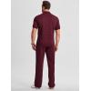 image:imageJMIERR Mens Summer 2 Piece Outfits Short Sets Beach Waffle 14 Zip Polo Shirts Casual Loose Pant LoungewearRed