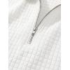 image:imageJMIERR Mens Summer 2 Piece Outfits Short Sets Beach Waffle 14 Zip Polo Shirts Casual Loose Pant LoungewearWhite