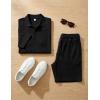 image:imageJMIERR Mens Summer Beach Outfits 2 Piece Jacquard Knit Lounge Short Sleeve Shirts amp Shorts Vacation Texture Sets2 Black