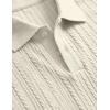 image:imageJMIERR Mens Summer Beach Outfits 2 Piece Jacquard Knit Lounge Short Sleeve Shirts amp Shorts Vacation Texture SetsBeige