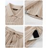 image:imageJMIERR Mens Summer Beach Outfits 2 Piece Jacquard Knit Lounge Short Sleeve Shirts amp Shorts Vacation Texture SetsKhaki