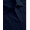 image:imageJMIERR Mens Summer Beach Outfits 2 Piece Jacquard Knit Lounge Short Sleeve Shirts amp Shorts Vacation Texture SetsNavy Blue