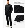 image:imageJMIERR Mens Textured Track Suits 2 Piece Set with Hoodie Sweatshirt and Sweatpants 2025 Casual Sweatsuit Set Airport OutfitsA Black