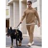image:imageJMIERR Mens Textured Track Suits 2 Piece Set with Hoodie Sweatshirt and Sweatpants 2025 Casual Sweatsuit Set Airport OutfitsA Camel