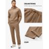 image:imageJMIERR Mens Textured Track Suits 2 Piece Set with Hoodie Sweatshirt and Sweatpants 2025 Casual Sweatsuit Set Airport OutfitsA Camel