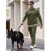 image:imageJMIERR Mens Textured Track Suits 2 Piece Set with Hoodie Sweatshirt and Sweatpants 2025 Casual Sweatsuit Set Airport OutfitsA Green