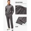 image:imageJMIERR Mens Textured Track Suits 2 Piece Set with Hoodie Sweatshirt and Sweatpants 2025 Casual Sweatsuit Set Airport OutfitsA Grey