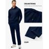 image:imageJMIERR Mens Textured Track Suits 2 Piece Set with Hoodie Sweatshirt and Sweatpants 2025 Casual Sweatsuit Set Airport OutfitsA Navy Blue
