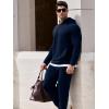 image:imageJMIERR Mens Textured Track Suits 2 Piece Set with Hoodie Sweatshirt and Sweatpants 2025 Casual Sweatsuit Set Airport OutfitsA Navy Blue