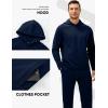 image:imageJMIERR Mens Textured Track Suits 2 Piece Set with Hoodie Sweatshirt and Sweatpants 2025 Casual Sweatsuit Set Airport OutfitsA Navy Blue