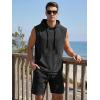 image:imageJMIERR Mens Track Suits 2 Piece Set Casual Sleeveless Hoodie Tank Top and Shorts Acid Wash Cotton Gym SweatsuitsBlack
