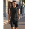 image:imageJMIERR Mens Track Suits 2 Piece Set Casual Sleeveless Hoodie Tank Top and Shorts Acid Wash Cotton Gym SweatsuitsBlack