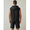 image:imageJMIERR Mens Track Suits 2 Piece Set Casual Sleeveless Hoodie Tank Top and Shorts Acid Wash Cotton Gym SweatsuitsBlack