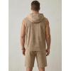 image:imageJMIERR Mens Track Suits 2 Piece Set Casual Sleeveless Hoodie Tank Top and Shorts Acid Wash Cotton Gym SweatsuitsLight French Beige