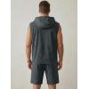 image:imageJMIERR Mens Track Suits 2 Piece Set Casual Sleeveless Hoodie Tank Top and Shorts Acid Wash Cotton Gym SweatsuitsMedium Grey