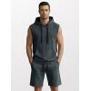 image:imageJMIERR Mens Track Suits 2 Piece Set Casual Sleeveless Hoodie Tank Top and Shorts Acid Wash Cotton Gym SweatsuitsMedium Grey
