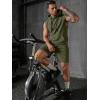 image:imageJMIERR Mens Track Suits 2 Piece Set Casual Sleeveless Hoodie Tank Top and Shorts Acid Wash Cotton Gym SweatsuitsMoss Green