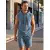 image:imageJMIERR Mens Track Suits 2 Piece Set Casual Sleeveless Hoodie Tank Top and Shorts Acid Wash Cotton Gym SweatsuitsSail Blue
