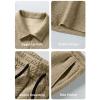 image:imageJMIERR Mens Tracksuits 2 Piece Outfits Casual Sweatsuit Textured 14 Zip Short Sleeve Golf Polo Shirt and Short SetsA Beige