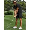 image:imageJMIERR Mens Tracksuits 2 Piece Outfits Casual Sweatsuit Textured 14 Zip Short Sleeve Golf Polo Shirt and Short SetsA Black