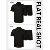 image:imageJMIERR Mens Tracksuits 2 Piece Outfits Casual Sweatsuit Textured 14 Zip Short Sleeve Golf Polo Shirt and Short SetsA Black