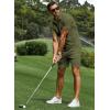 image:imageJMIERR Mens Tracksuits 2 Piece Outfits Casual Sweatsuit Textured 14 Zip Short Sleeve Golf Polo Shirt and Short SetsA Green