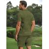 image:imageJMIERR Mens Tracksuits 2 Piece Outfits Casual Sweatsuit Textured 14 Zip Short Sleeve Golf Polo Shirt and Short SetsA Green