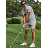 image:imageJMIERR Mens Tracksuits 2 Piece Outfits Casual Sweatsuit Textured 14 Zip Short Sleeve Golf Polo Shirt and Short SetsA Grey