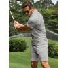 image:imageJMIERR Mens Tracksuits 2 Piece Outfits Casual Sweatsuit Textured 14 Zip Short Sleeve Golf Polo Shirt and Short SetsA Grey