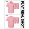 image:imageJMIERR Mens Tracksuits 2 Piece Outfits Casual Sweatsuit Textured 14 Zip Short Sleeve Golf Polo Shirt and Short SetsA Pink