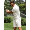 image:imageJMIERR Mens Tracksuits 2 Piece Outfits Casual Sweatsuit Textured 14 Zip Short Sleeve Golf Polo Shirt and Short SetsA White
