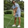 image:imageJMIERR Mens Tracksuits 2 Piece Outfits Casual Sweatsuit Textured 14 Zip Short Sleeve Golf Polo Shirt and Short SetsBeau Blue