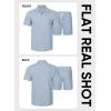 image:imageJMIERR Mens Tracksuits 2 Piece Outfits Casual Sweatsuit Textured 14 Zip Short Sleeve Golf Polo Shirt and Short SetsBeau Blue