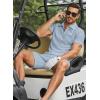 image:imageJMIERR Mens Tracksuits 2 Piece Outfits Casual Sweatsuit Textured 14 Zip Short Sleeve Golf Polo Shirt and Short SetsBeau Blue