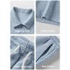 image:imageJMIERR Mens Tracksuits 2 Piece Outfits Casual Sweatsuit Textured 14 Zip Short Sleeve Golf Polo Shirt and Short SetsBeau Blue